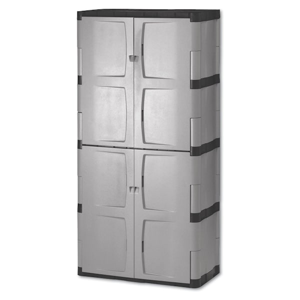 Rubbermaid Storage Cabinet, 72 in H, 36 in W, Gray/Black, 4 Shelves FG708300MICHR - main